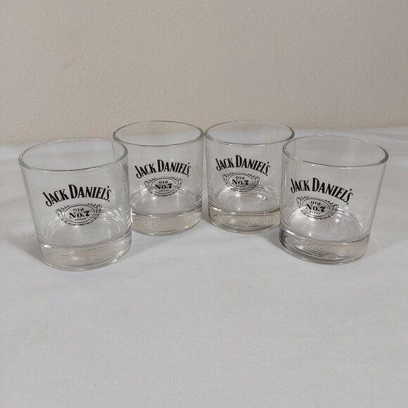 Like New Set of 4 Weighted Official Jack Daniel's Whiskey Rocks Lowball Glass - Picture 3 of 8